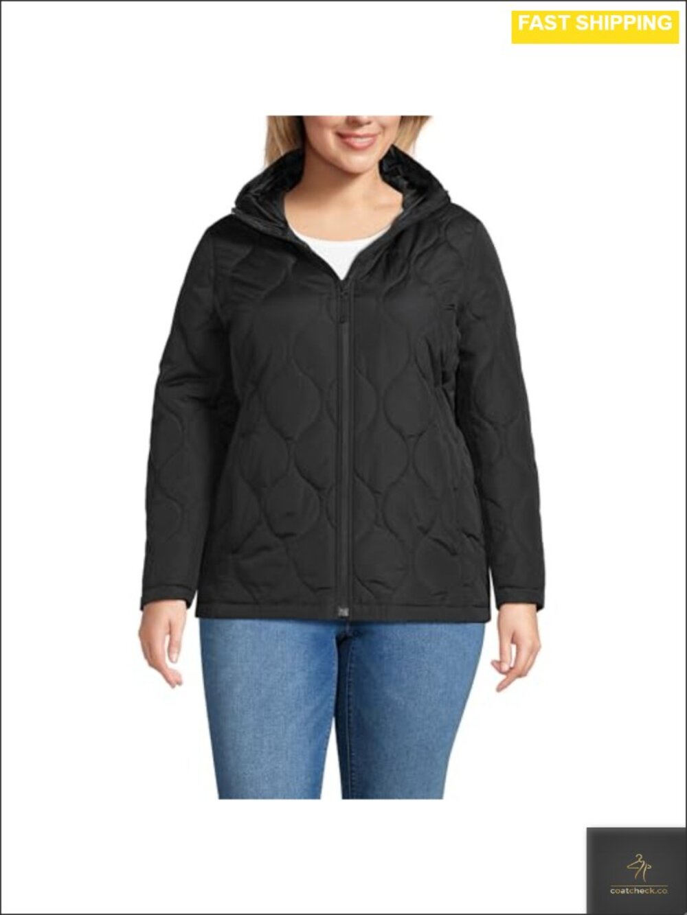 Quilted Puffer Jacket Water Resistant Hooded Insulated Winter Coat